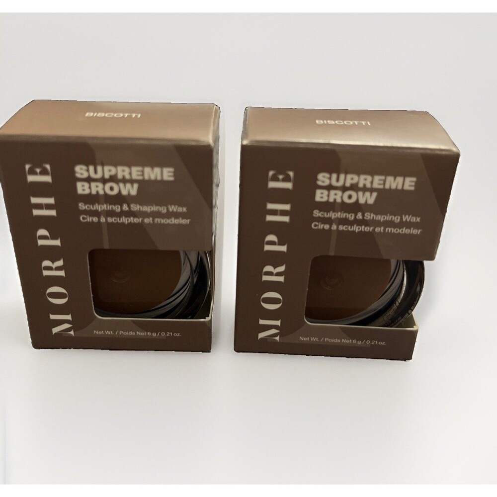 2 Morphe Supreme Brow Sculpting & Shaping Wax 6g Biscotti Bundle